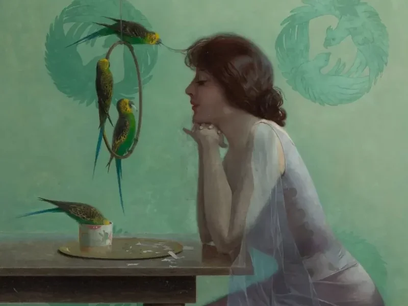 1857-Harry Wilson Watrous - Anello con parrocchetto